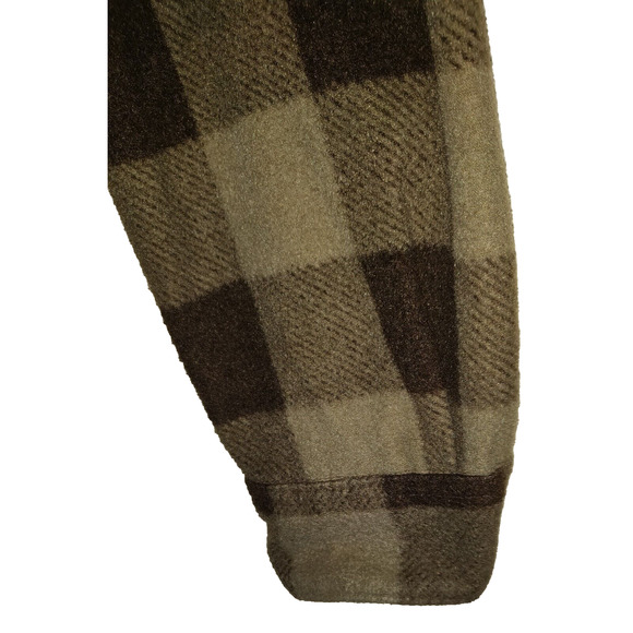 Wrangler Plaid Shirt Shacket Jacket BROWNS Fleece Unlined Men's Large L ButtonUp - Picture 4 of 14
